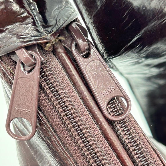 Womens Leather Eel Skin Handbag Hobo Shoulder Size M Zip Soft Luxe Boho Vintage - Picture 11 of 13